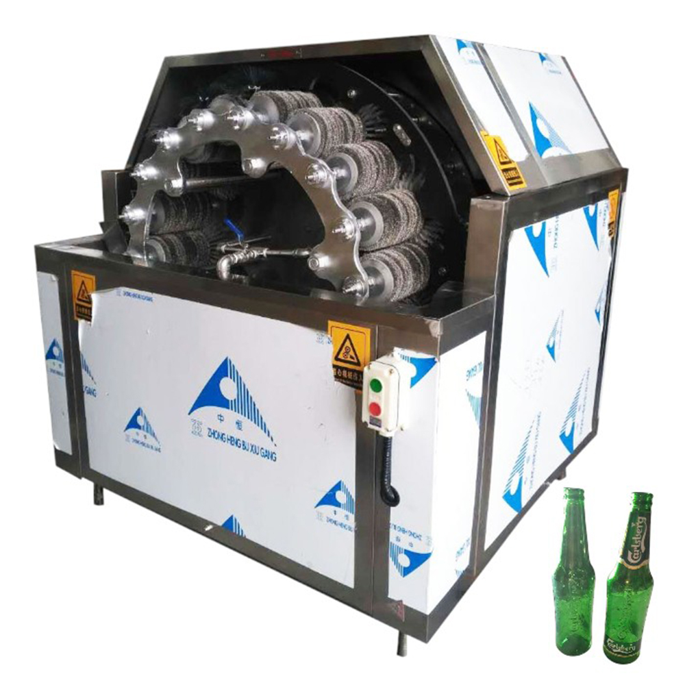 Automatic Glass Bottle Brushing and Label Removing Machine