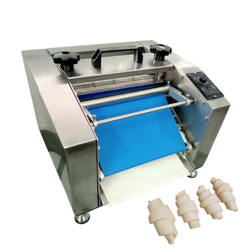 Croissant dough pressing and rolling machine